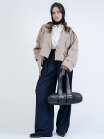 شلوار پارچه ای  واید لگ پیله مثلثی قد 110 کرپ کد 2495