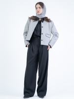 شلوار پارچه ای واید لگ پیله مثلثی قد 110 کرپ کد 2498