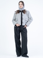 شلوار پارچه ای واید لگ پیله مثلثی قد 110 کرپ کد 2498 - Image 3