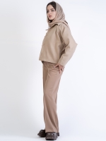 شلوار پارچه ای  بگ قد 110 گلکسی نسکافه ای کد 2631 - Image 2