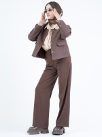 شلوار پارچه ای بگ قد 110 گلکسی قهوه ای کد 2635 - Image 4