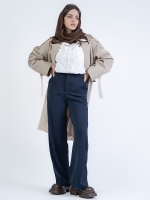 شلوار پارچه ای بگ قد 110 گلکسی سرمه ای کد 2637 - Image 2