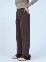 شلوار کتان بگ قد 110 قهوه ای کد 16342 - Image 3