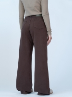 شلوار کتان بگ قد 110 قهوه ای کد 16342 - Image 2