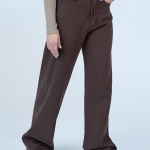 شلوار کتان بگ قد 110 قهوه ای کد 16342