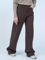 شلوار کتان بگ قد 110 قهوه ای کد 16342