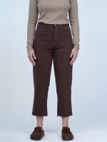 شلوار کتان استریت قد 90 قهوه ای دمپا کات کد 16348 - Image 2