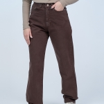 شلوار کتان رگولار قد 110 قهوه ای کد 16670