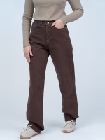 شلوار کتان رگولار قد 110 قهوه ای کد 16670