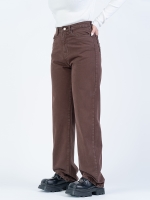 شلوار کتان رگولار قد 110 قهوه ای کد 16673 - Image 4