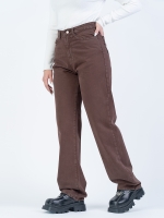 شلوار کتان رگولار قد 110 قهوه ای کد 16673