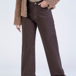 شلوار کتان بگ قد 110 قهوه ای کد 16687