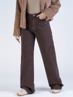 شلوار کتان بگ قد 110 قهوه ای کد 16687