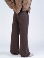 شلوار کتان بگ قد 110 قهوه ای کد 16687 - Image 2