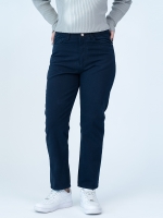 شلوار کتان استریت قد 90 سرمه ای کد 16849