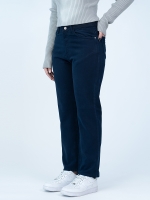 شلوار کتان استریت قد 90 سرمه ای کد 16849 - Image 4