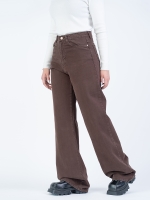 شلوار کتان بگ قد 110 قهوه ای کد 16866