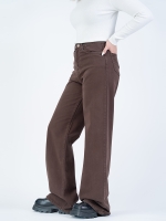 شلوار کتان بگ قد 110 قهوه ای کد 16866 - Image 2