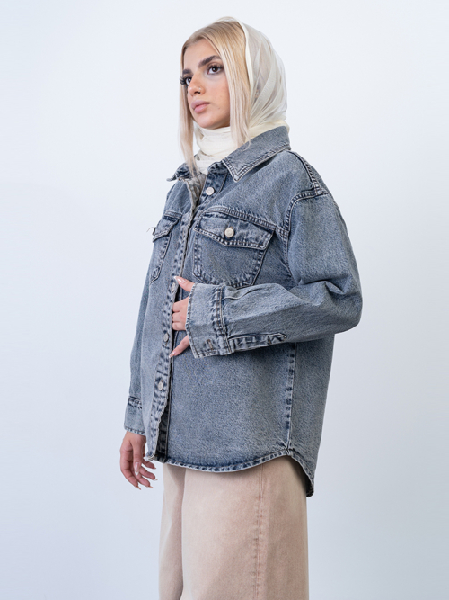 شومیز زنانه جین زنانه کد 18565 - Image 4