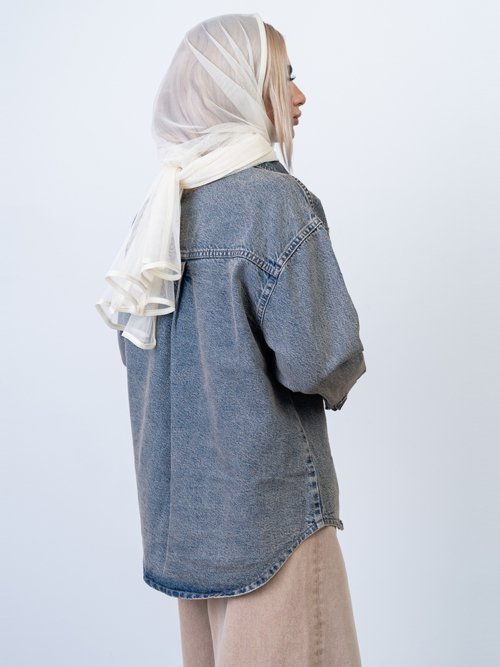 شومیز زنانه جین زنانه کد 18565 - Image 3