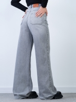 شلوار جین بگ قد 115 دمپا کات طوسی کد 20319 - Image 2