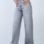 شلوار جین بگ قد 115 دمپا کات طوسی کد 20319