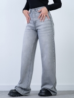 شلوار جین بگ قد 115 دمپا کات طوسی کد 20319