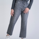 شلوار جین رگولار قد 90 مشکی کد 20396