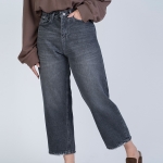 شلوار جین رگولار قد 90 مشکی کد 20399