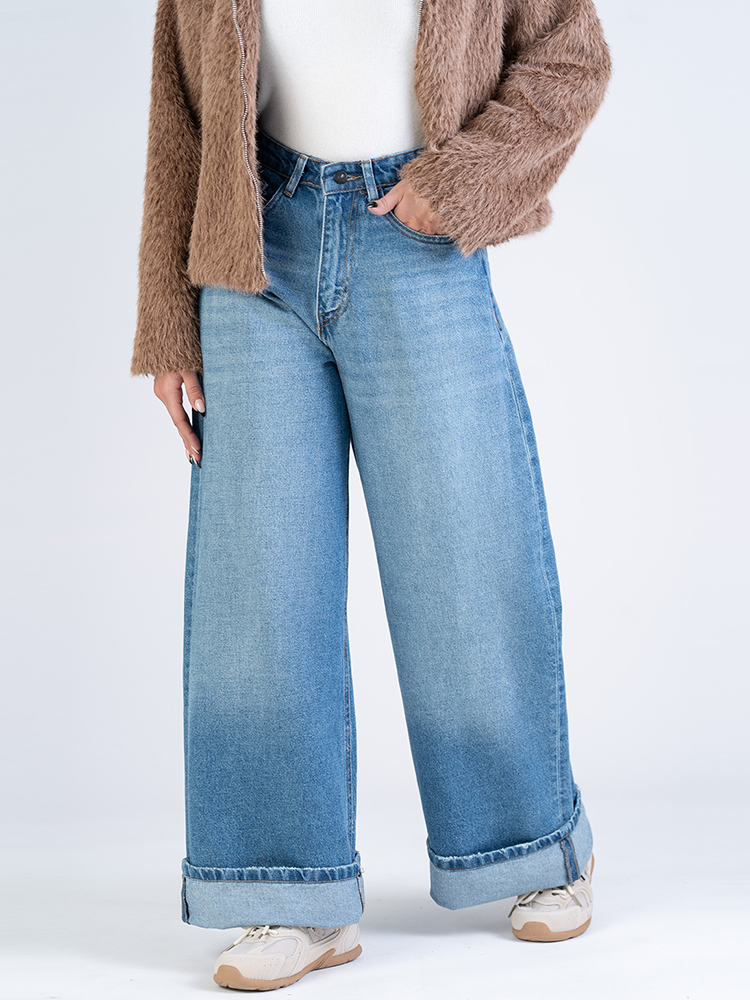 20420 (1) شلوار جین واید لگ قد 110 کد 20420 - Image 1