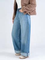 شلوار جین واید لگ قد 110 کد 20420 - Image 3