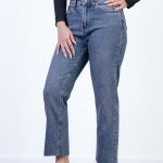 شلوار جین استریت قد 90 دمپا کات کد 20735