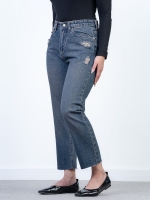 شلوار جین استریت قد 90 دمپا کات کد 20741