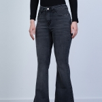 شلوار جین بوت کات قد 110 مشکی کش کد 21474