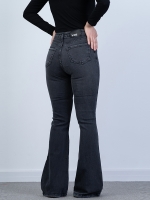 شلوار جین بوت کات قد 110 مشکی کش کد 21474 - Image 2