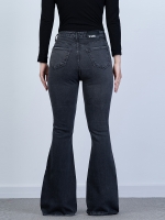 شلوار جین بوت کات قد 110 مشکی کش کد 21474 - Image 3