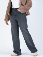 شلوار جین بگ قد 110 مشکی کم کش کد 21485 - Image 3