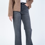 شلوار جین بگ قد 110 مشکی کم کش کد 21486