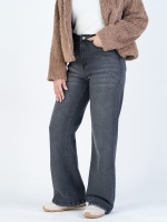 شلوار جین بگ قد 110 مشکی کم کش کد 21486 - Image 4