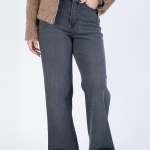 شلوار جین بگ قد 110 مشکی کم کش کد 21490