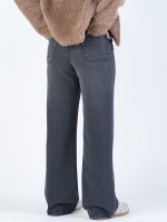 شلوار جین بگ قد 110 مشکی کم کش کد 21490 - Image 2
