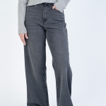 شلوار جین بگ قد 110 مشکی کم کش کد 21495