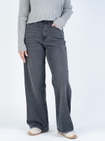 شلوار جین بگ قد 110 مشکی کم کش کد 21495