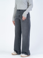 شلوار جین بگ قد 110 مشکی کم کش کد 21495 - Image 3