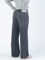 شلوار جین بگ قد 110 مشکی کم کش کد 21495 - Image 2