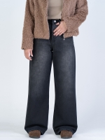 شلوار جین بگ قد 110 مشکی کد 21773 - Image 3