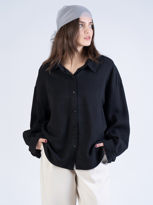 شومیز زنانه پارچه ای ژویا لیوسل مشکی کد 21791 - Image 3