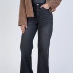 شلوار جین بگ قد 110 مشکی کم کش کد 21864