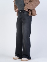 شلوار جین بگ قد 110 مشکی کم کش کد 21864 - Image 3