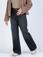 شلوار جین بگ قد 110 مشکی کم کش کد 21865